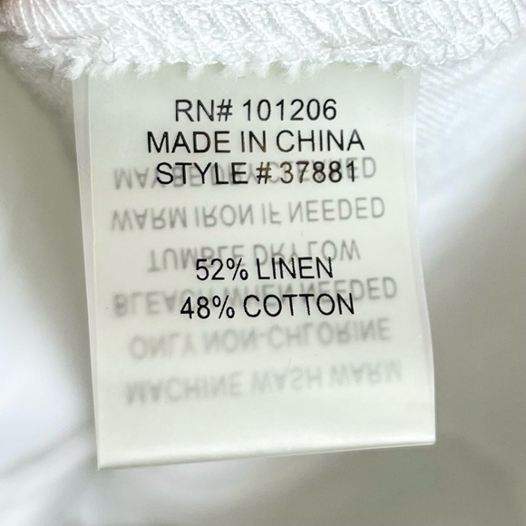 Women's Soft Surroundings White Linen Cotton Button Up Tunic Top Size PM - Picture 6 of 7